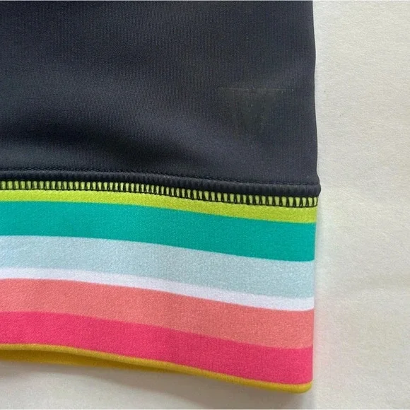 New IVL Collective Rainbow Stripe Sports Bra Size 12 XL Black Maize Crossback - Picture 8 of 9